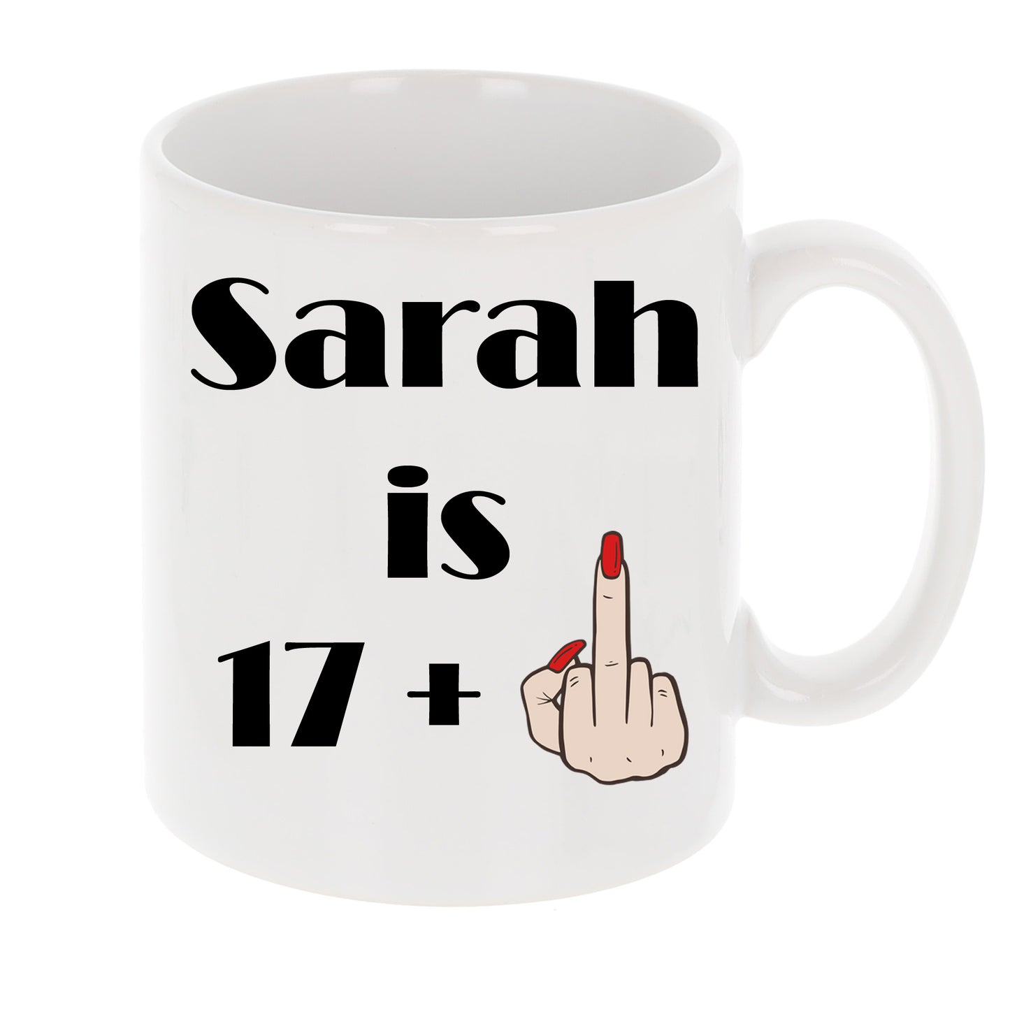 Personalised Middle Finger Birthday Ceramic Mug – Funny Gift Any Age