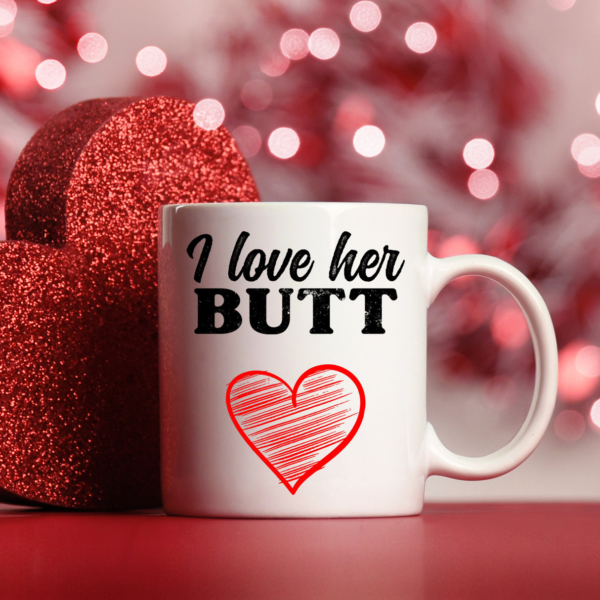 I Love His Beard / Her Butt Mug and/or Coaster Gift - Always Looking Good - I Love Her Butt Mug Only