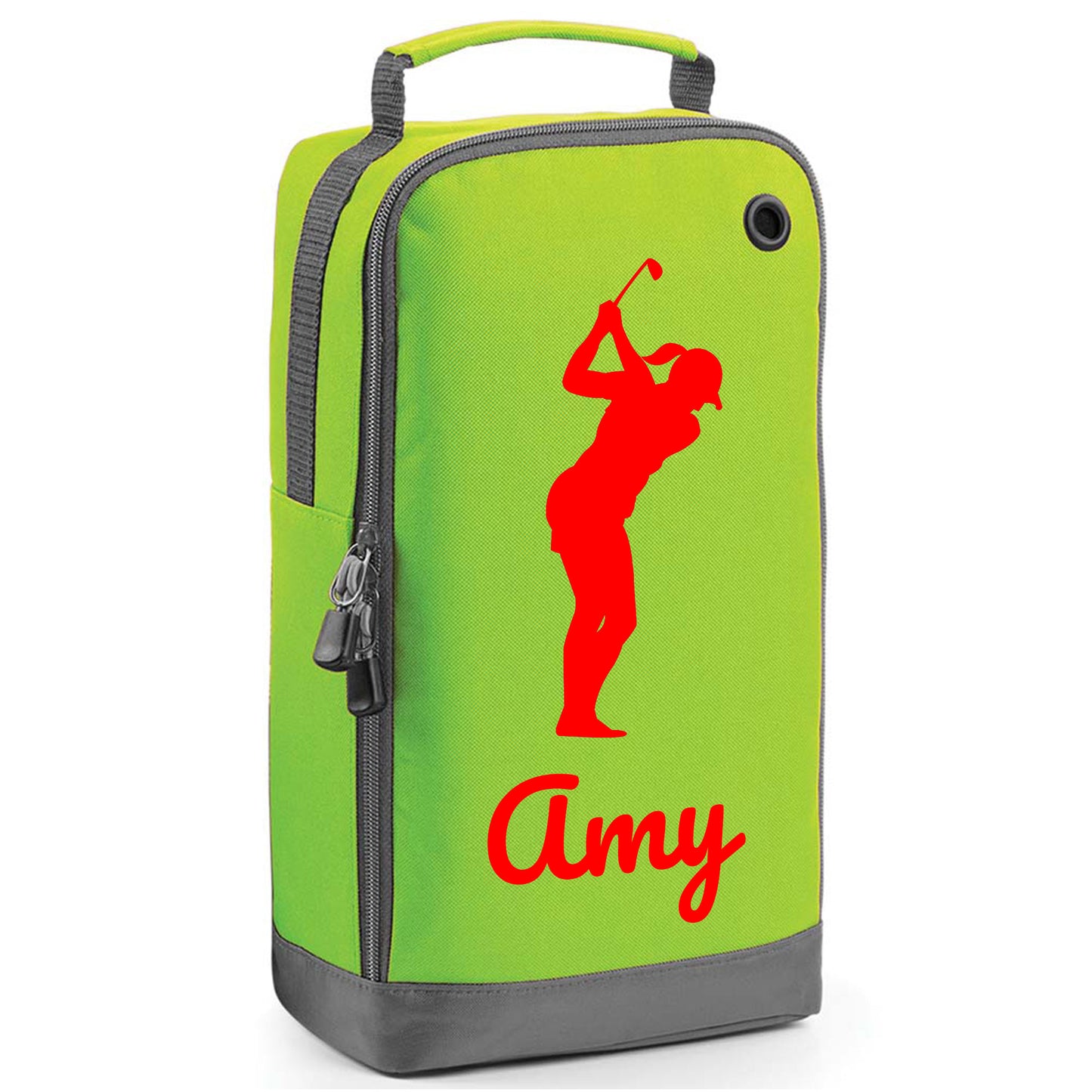 Personalised Golf Shoe Bag with Female Golfer & Name or Initials - Always Looking Good -