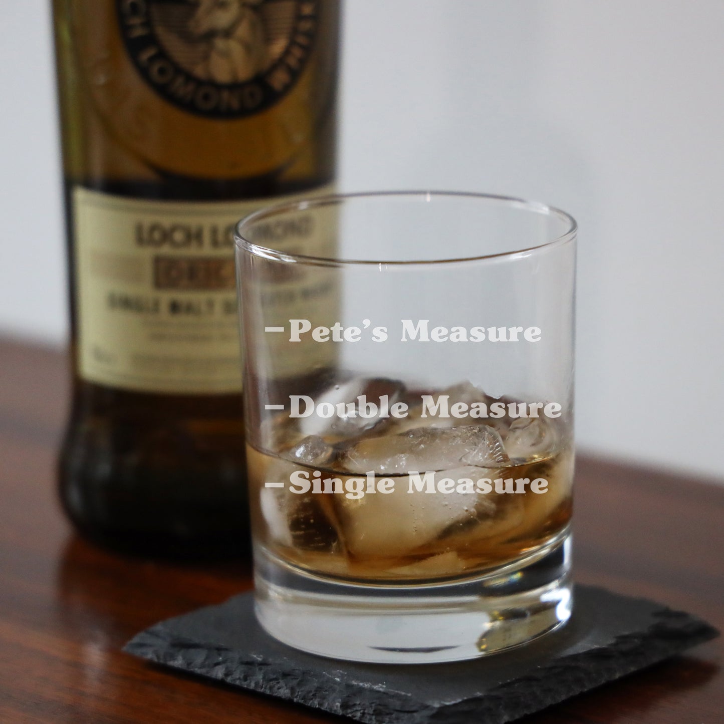 Personalised Whisky Glass With Engraved Measures