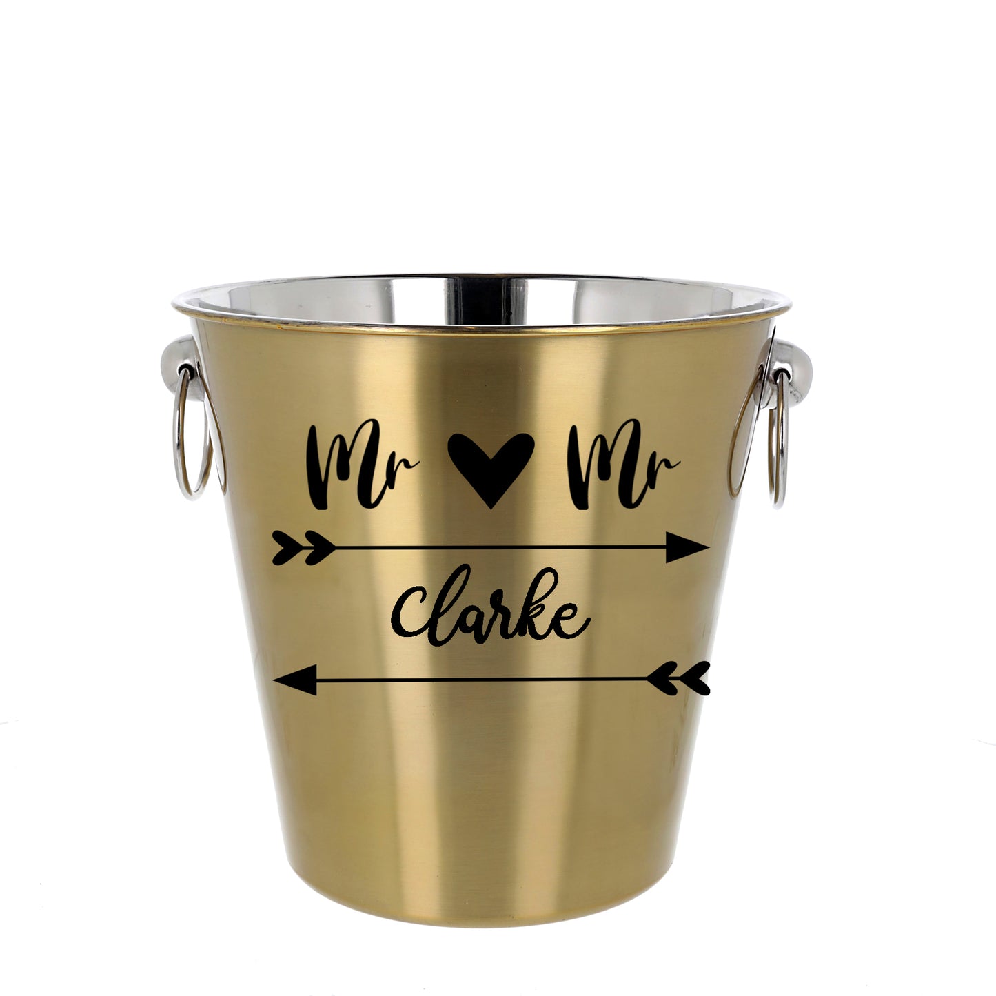 Personalised Wedding Gold Ice Bucket With matching Champagne Glasses - Always Looking Good - Ice Bucket Only