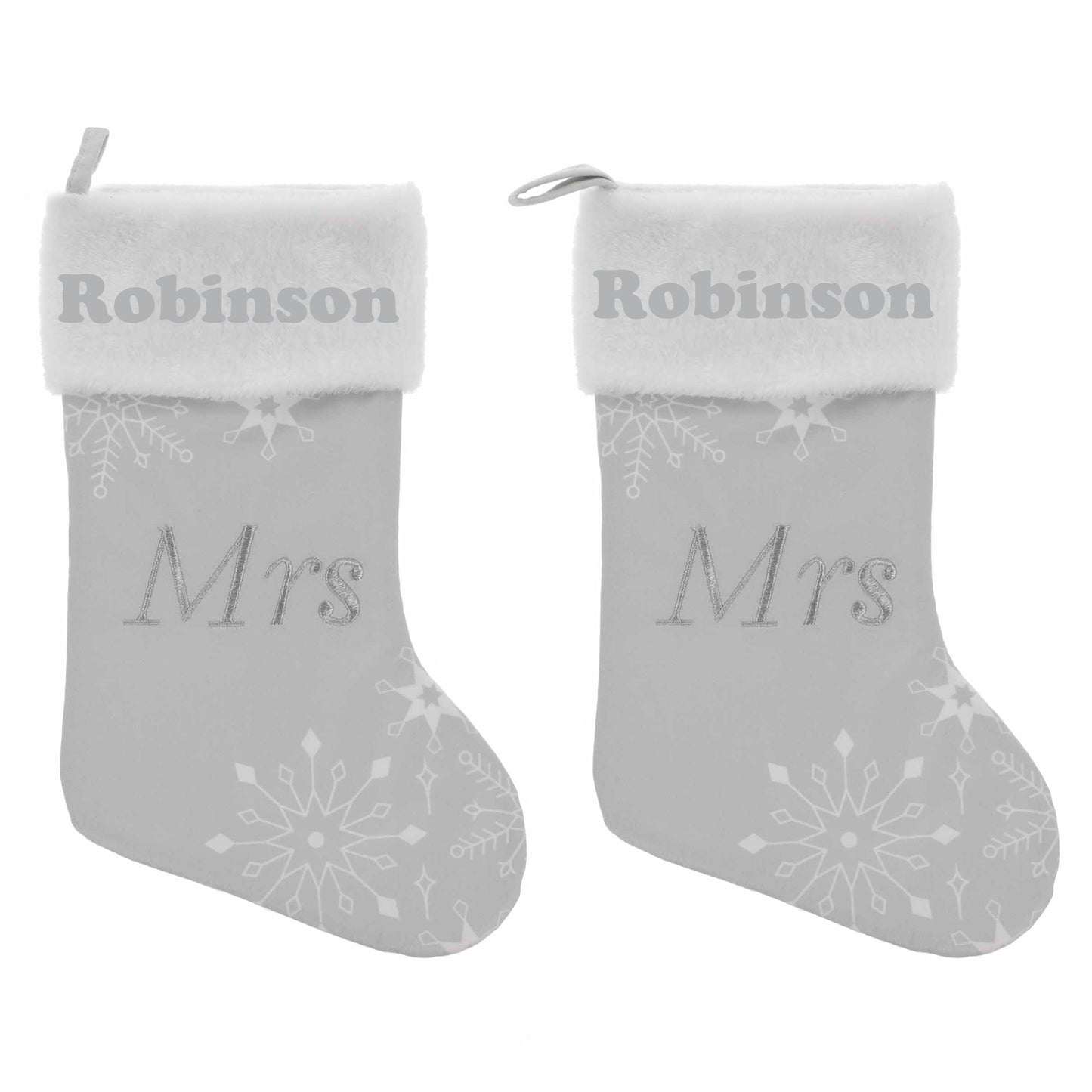 Embroidered Personalised Mr & Mrs, Mr & Mr, Mrs & Mrs Christmas Stocking - Always Looking Good - Mrs & Mrs