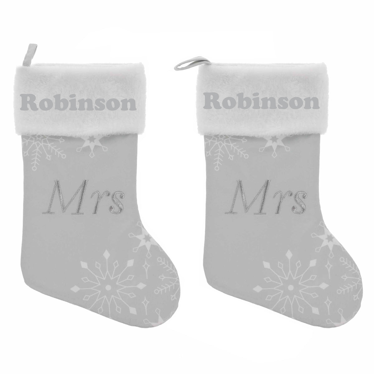 Embroidered Personalised Mr & Mrs, Mr & Mr, Mrs & Mrs Christmas Stocking - Always Looking Good - Mrs & Mrs