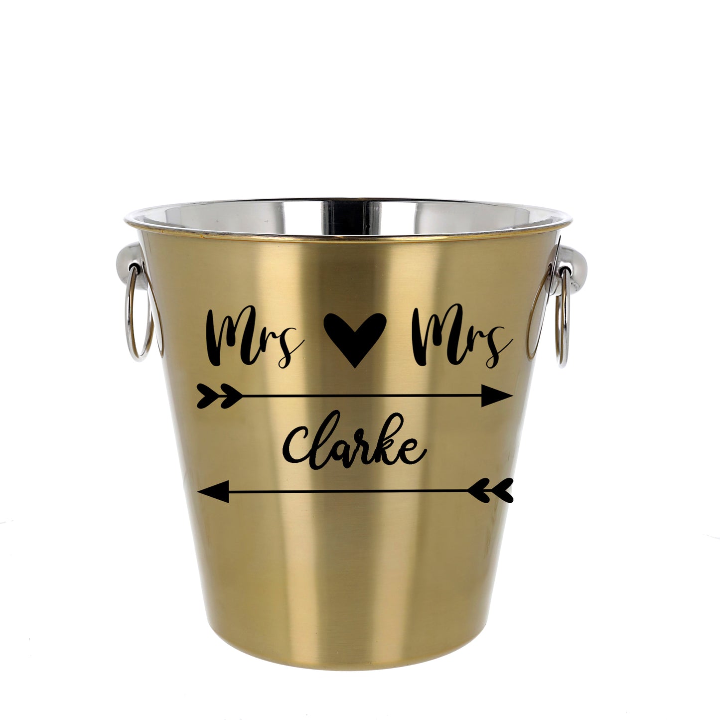 Personalised Wedding Gold Ice Bucket With matching Champagne Glasses - Always Looking Good -
