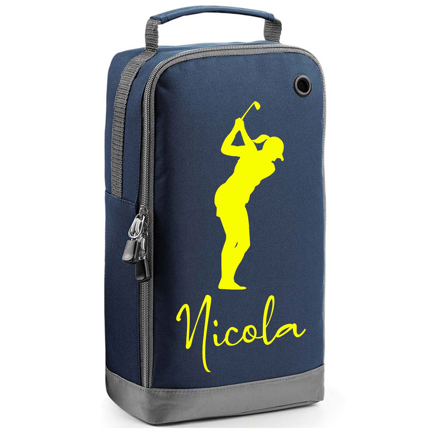 Personalised Golf Shoe Bag with Female Golfer & Name or Initials - Always Looking Good -