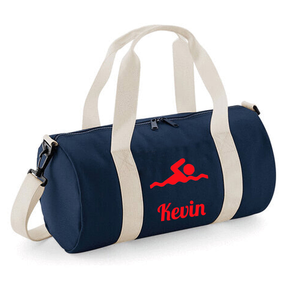 Personalised Swimming Barrel Bag | Kids Sports Holdall with Name