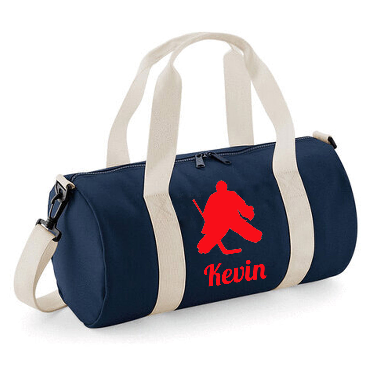 Personalised Ice Hockey Barrel Bag | Kids Sports Holdall with Name
