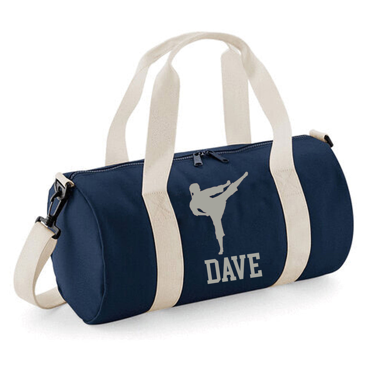 Personalised Karate Kick Barrel Bag | Kids Sports Holdall with Name
