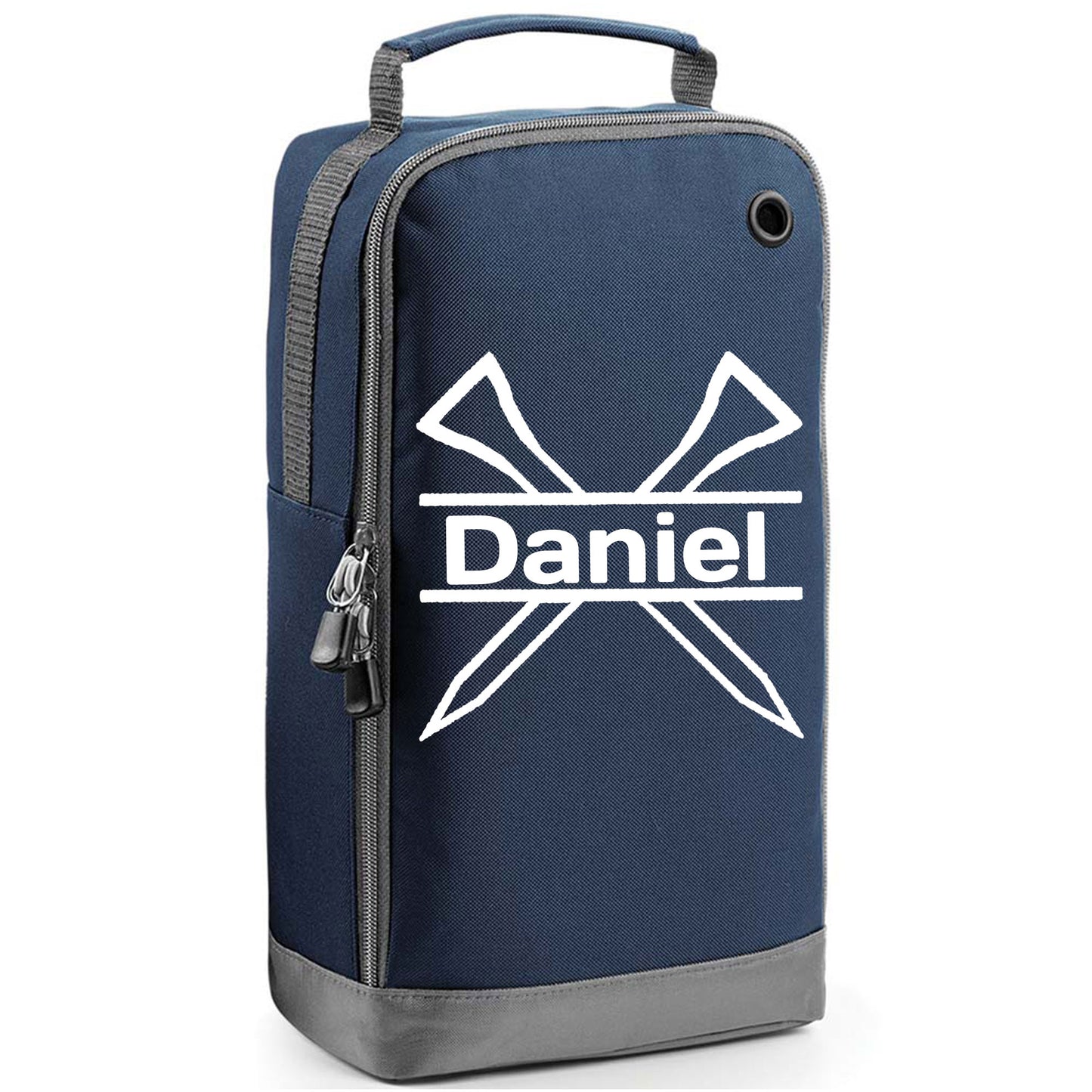 Personalised Golf Shoe Bag with Crossed Tees & Name or Initials - Always Looking Good - Navy