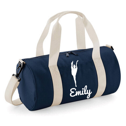 Personalised Gymnastics Bag – 12L Barrel Duffel, 'Y' with Name
