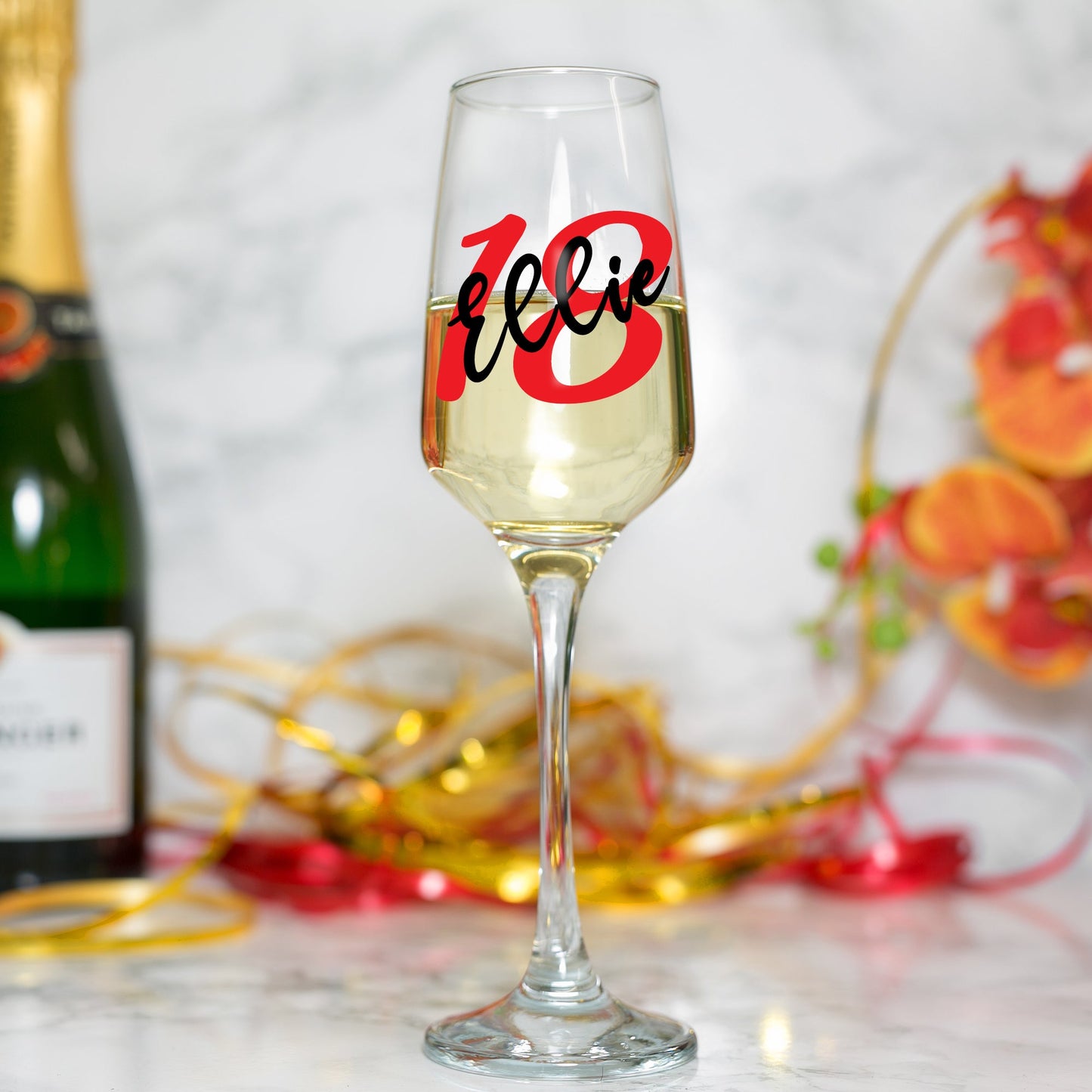 Personalised Gold Ice bucket 18th Birthday and Glass Gift with Name - Always Looking Good - Glass Only