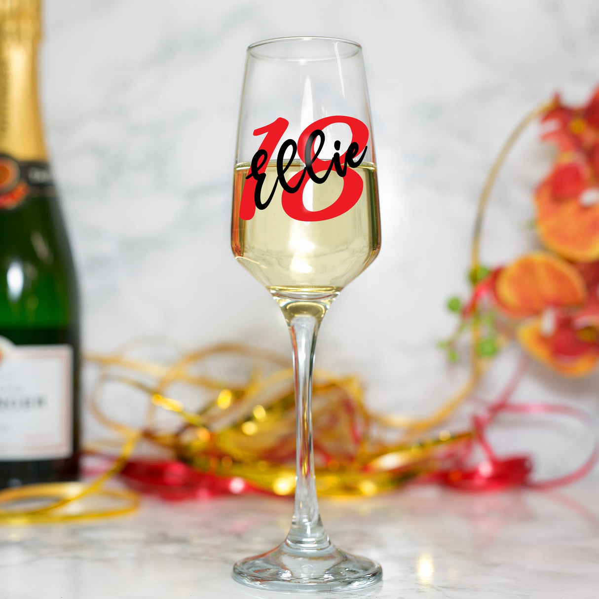 Personalised Gold Ice bucket 18th Birthday and Glass Gift with Name - Always Looking Good - Glass Only