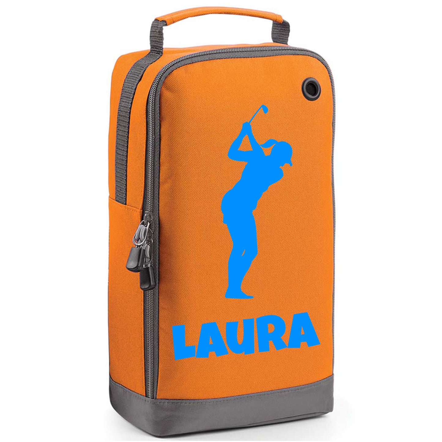 Personalised Golf Shoe Bag with Female Golfer & Name or Initials - Always Looking Good -