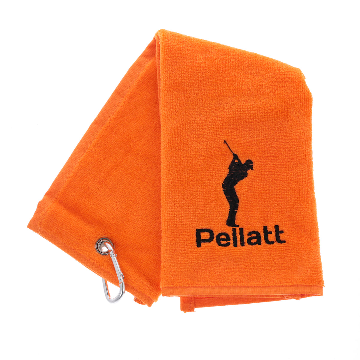 Personalised GOLF Towel - Embroidered Trifold Towel with Carabiner Clip