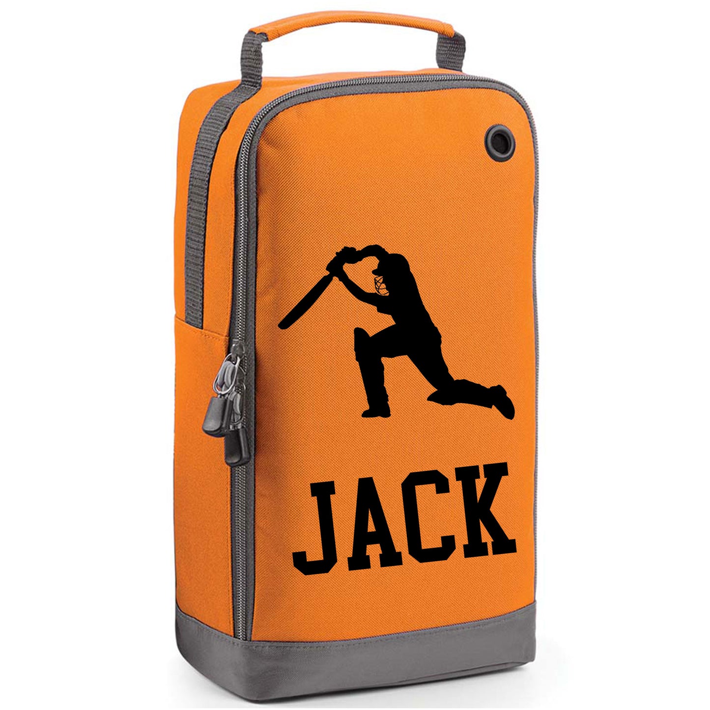 Personalised Cricket Shoe Bag with Design & Name - Always Looking Good - Orange