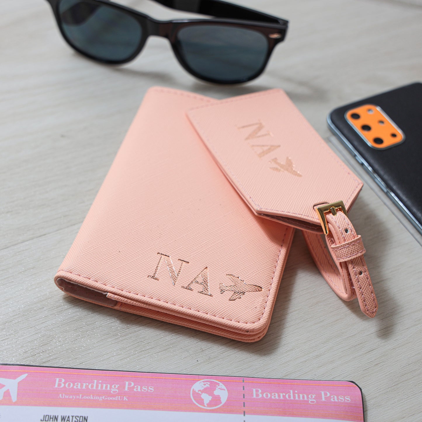 Custom Luggage Tag With Personalised Passport Cover in pink
- Always Looking Good -