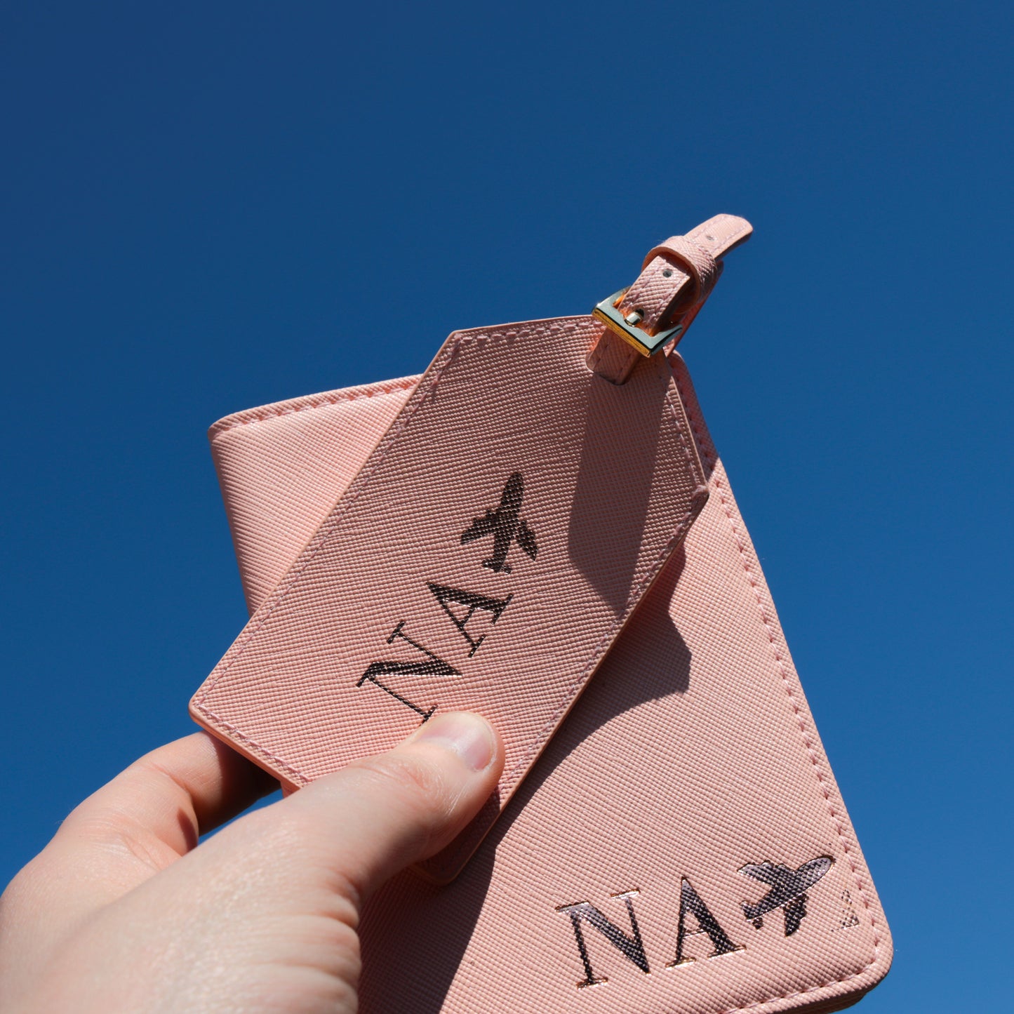 Pink Personalised Passport Covers and Luggage Tag Set - Always Looking Good -