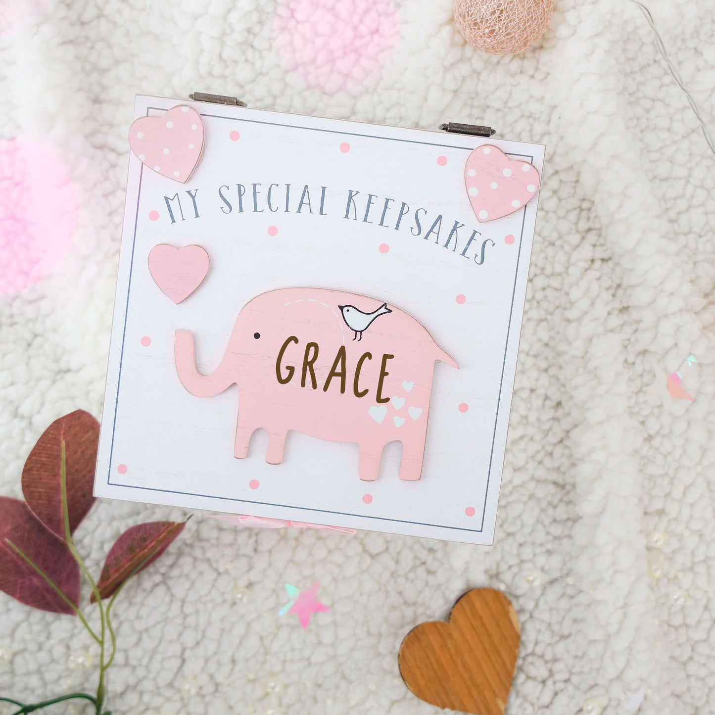 Pink Personalised Baby Keepsake Box - Always Looking Good -