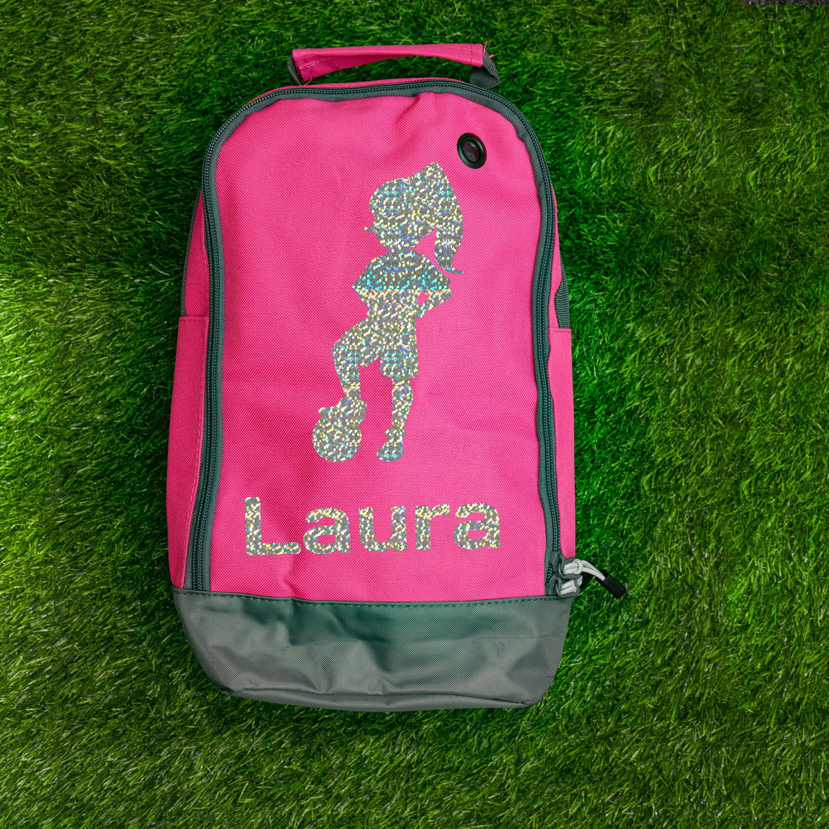 Football Boot Bag or Shoe Bag – Personalised with Name | Girl Footballer Design