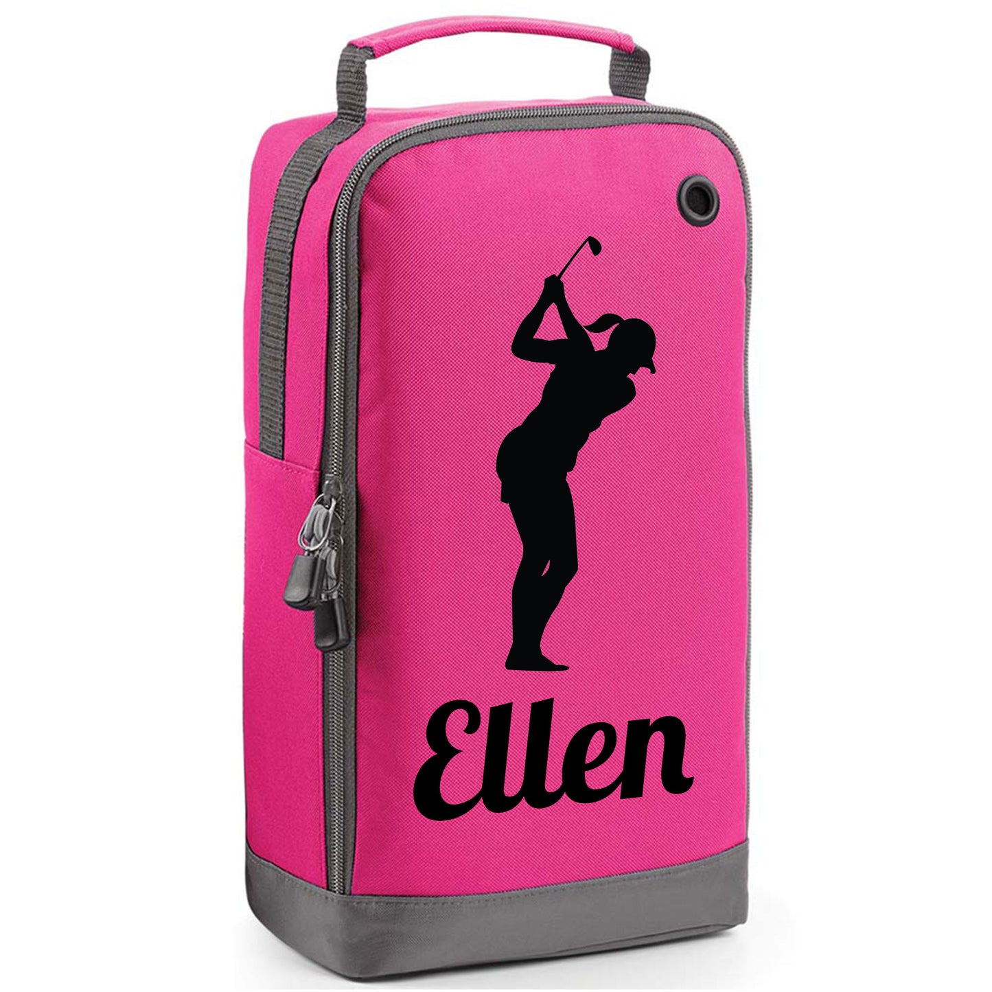 Personalised Golf Shoe Bag with Female Golfer & Name or Initials - Always Looking Good -