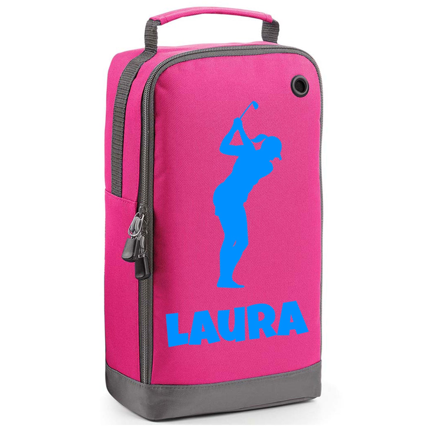 Personalised Golf Shoe Bag with Female Golfer & Name or Initials - Always Looking Good -