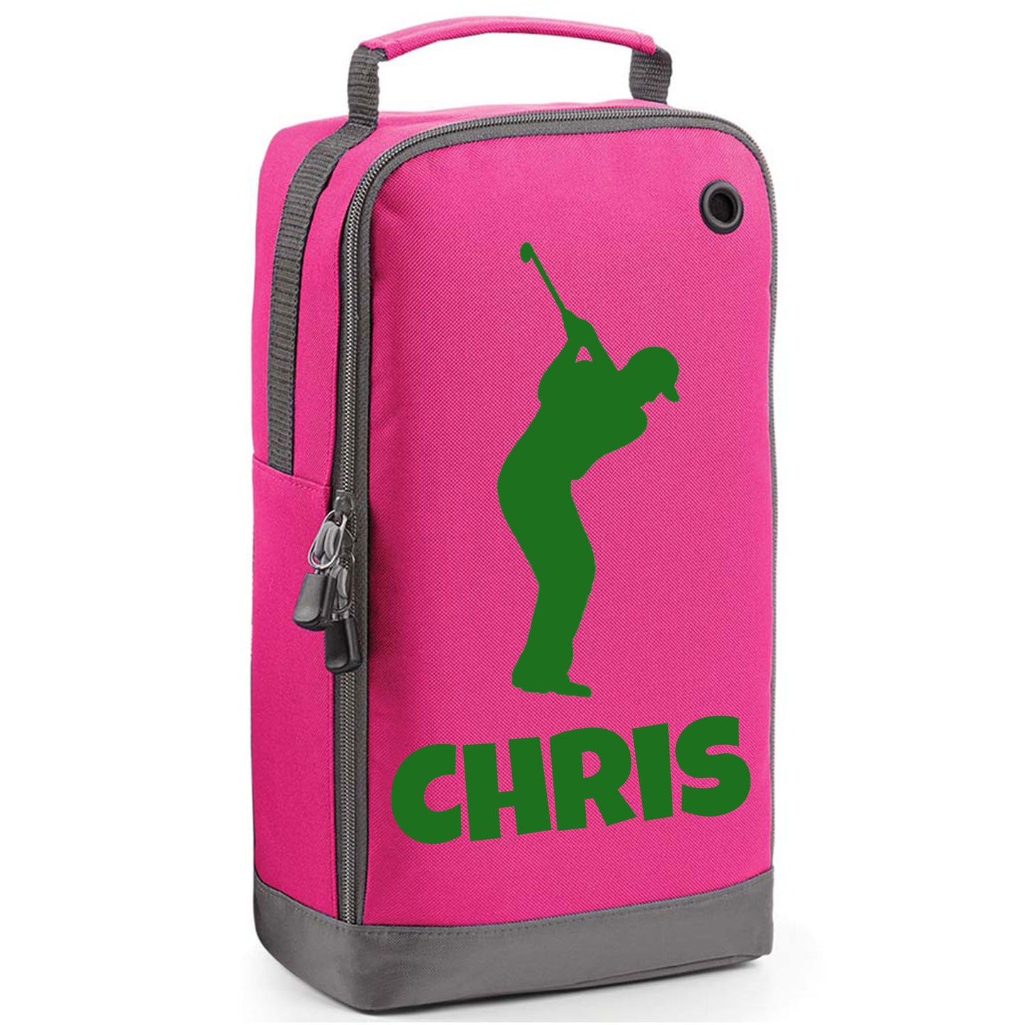 Personalised Golf Shoe Bag with Male Golfer & Name or Initials - Always Looking Good -