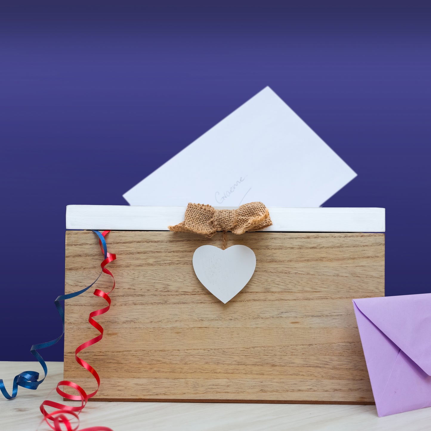 Blank Wedding Card Box – White & Wooden Memory PostBox for Crafting - Always Looking Good -