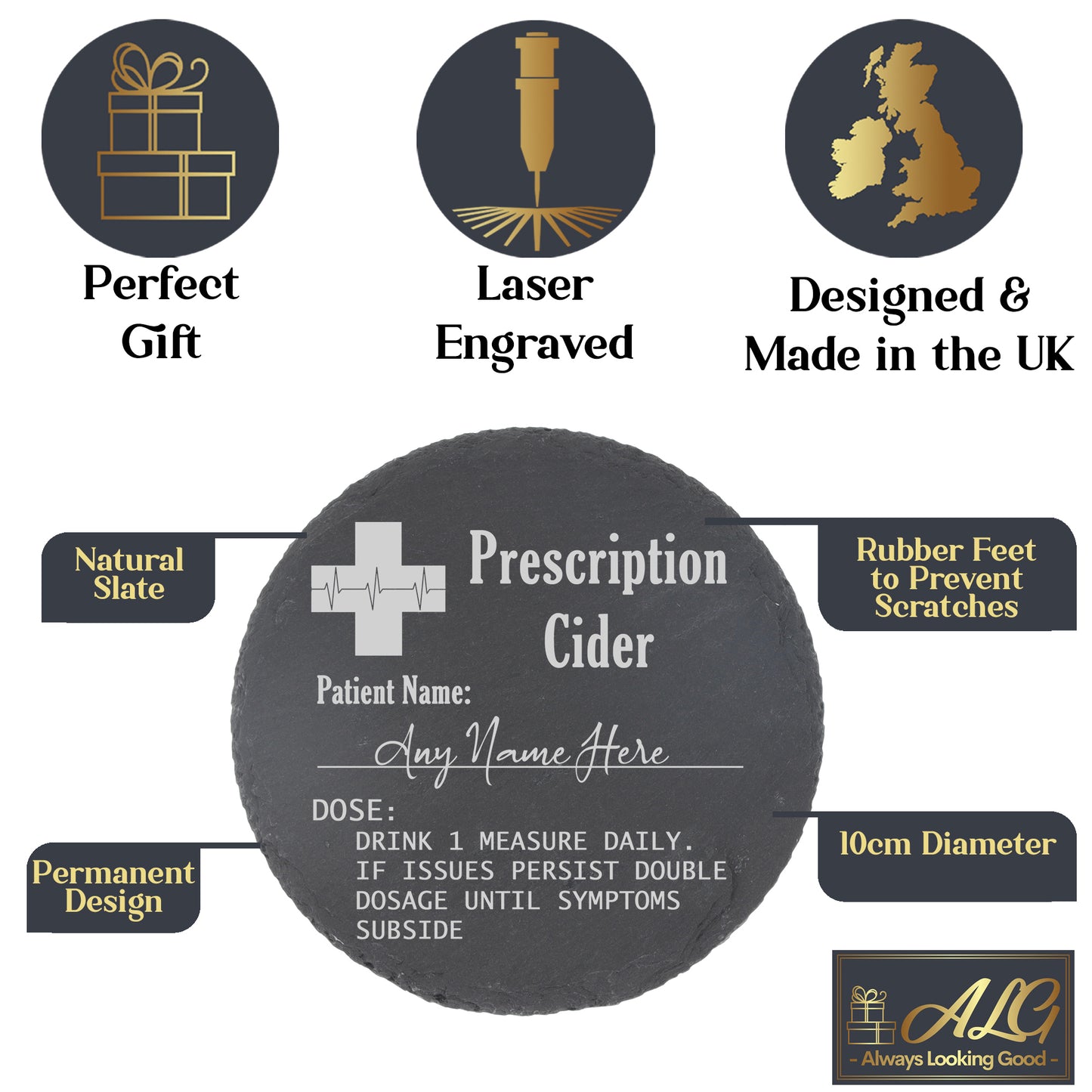 Cider Glass Personalised With Any Name Engraved Prescription