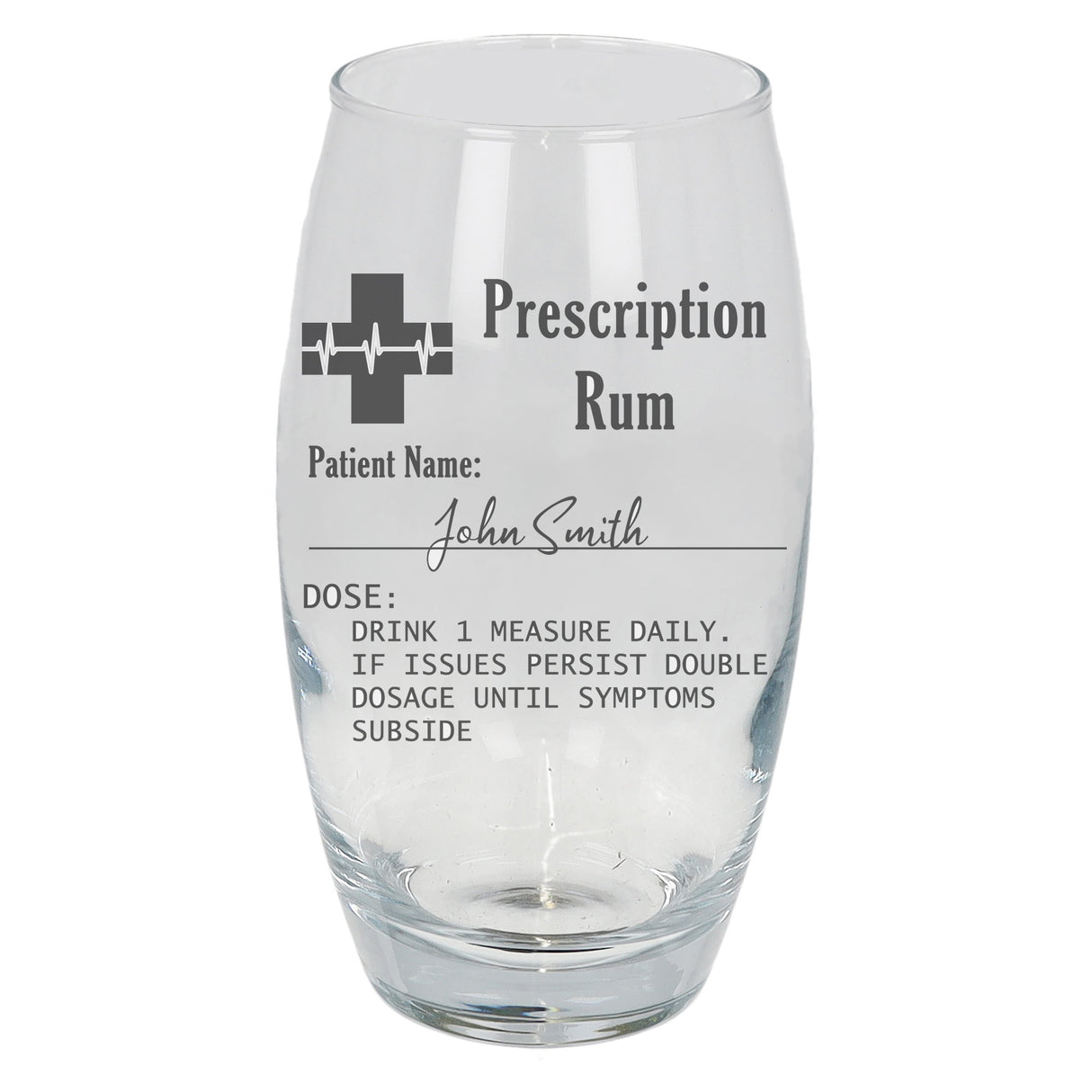Personalised Rum Glass with Engraved Prescription - Always Looking Good -