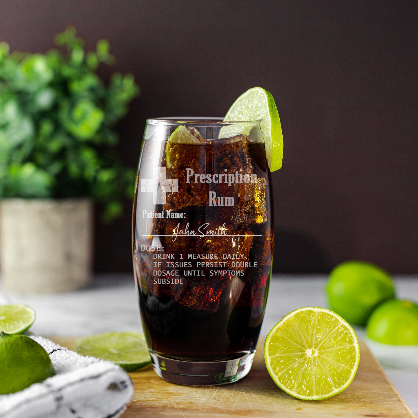 Personalised Rum Glass with Engraved Prescription - Always Looking Good -