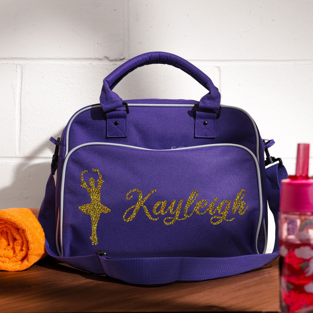 Personalised Dance Bag Kids | Girls Children's Ballet School Bag - Always Looking Good - Purple Ballet Dancer