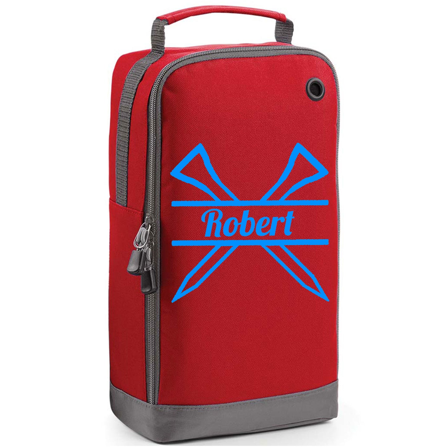 Personalised Golf Shoe Bag with Crossed Tees & Name or Initials - Always Looking Good - Red