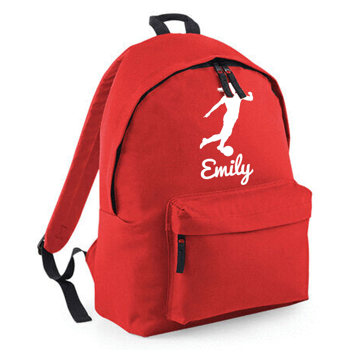 Personalised Female Footballer Backpack | Kids School Bag with Name