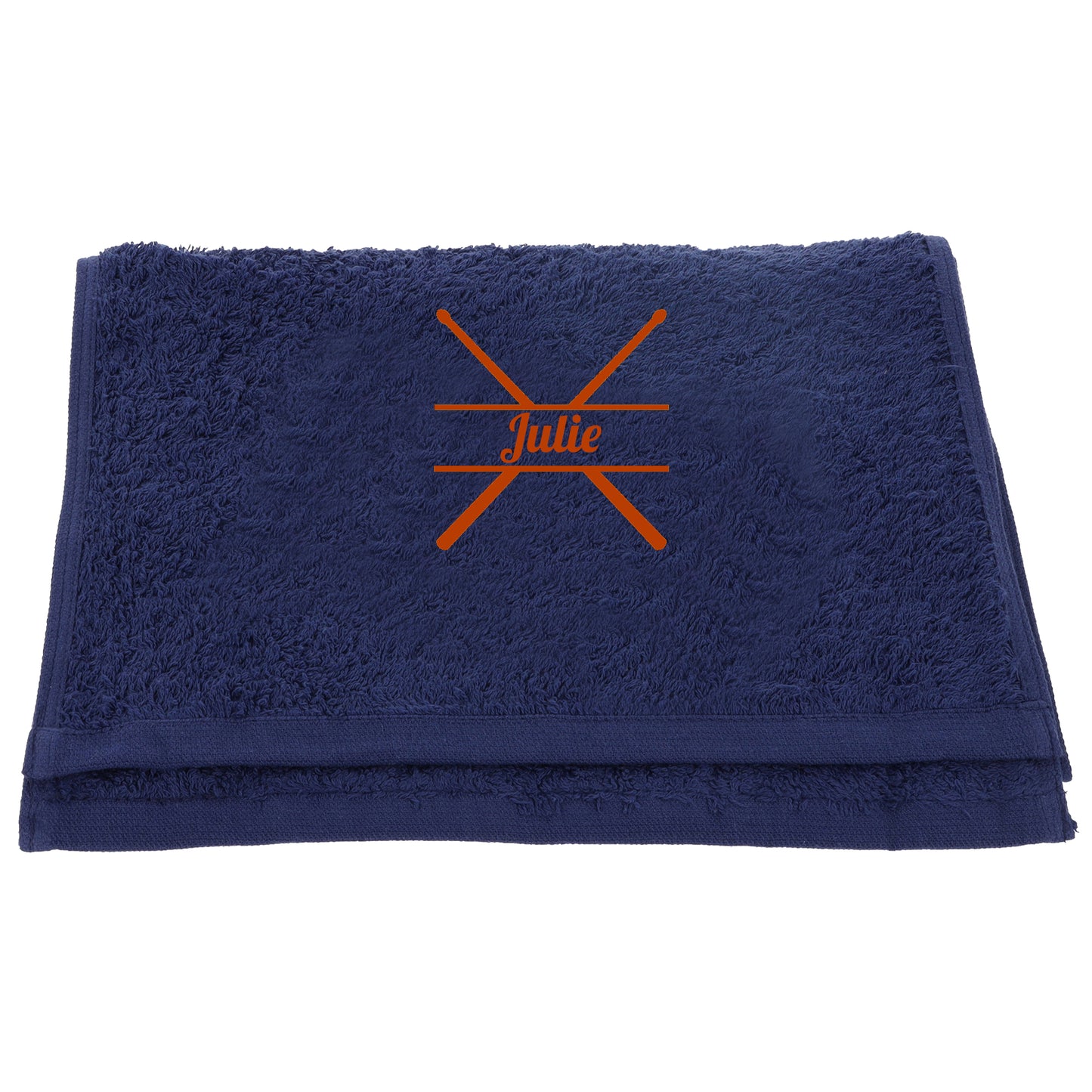 Personalised Embroidered Drummer Towel - Always Looking Good - Navy