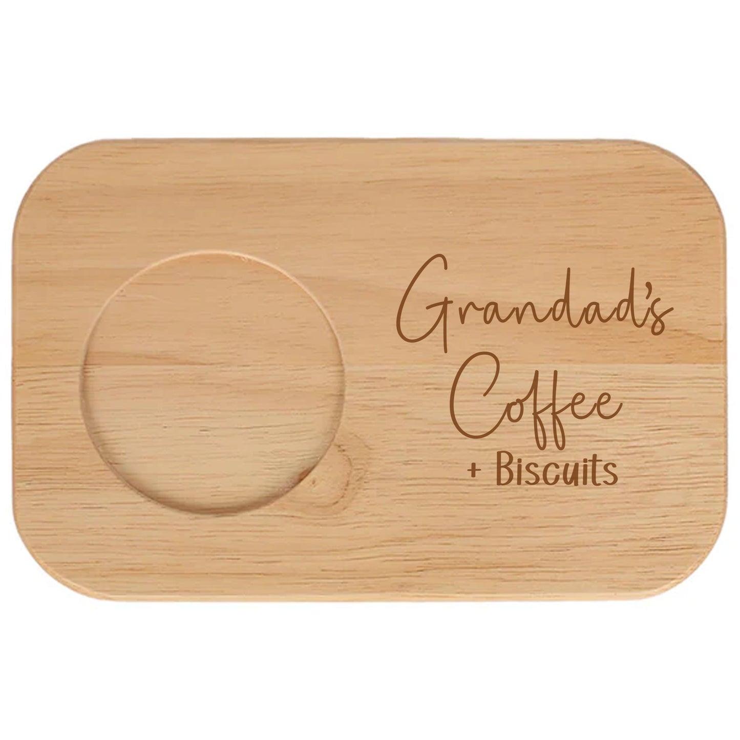 Personalised Grandad's Coffee & Biscuit Engraved Board with Optional Mug & Message