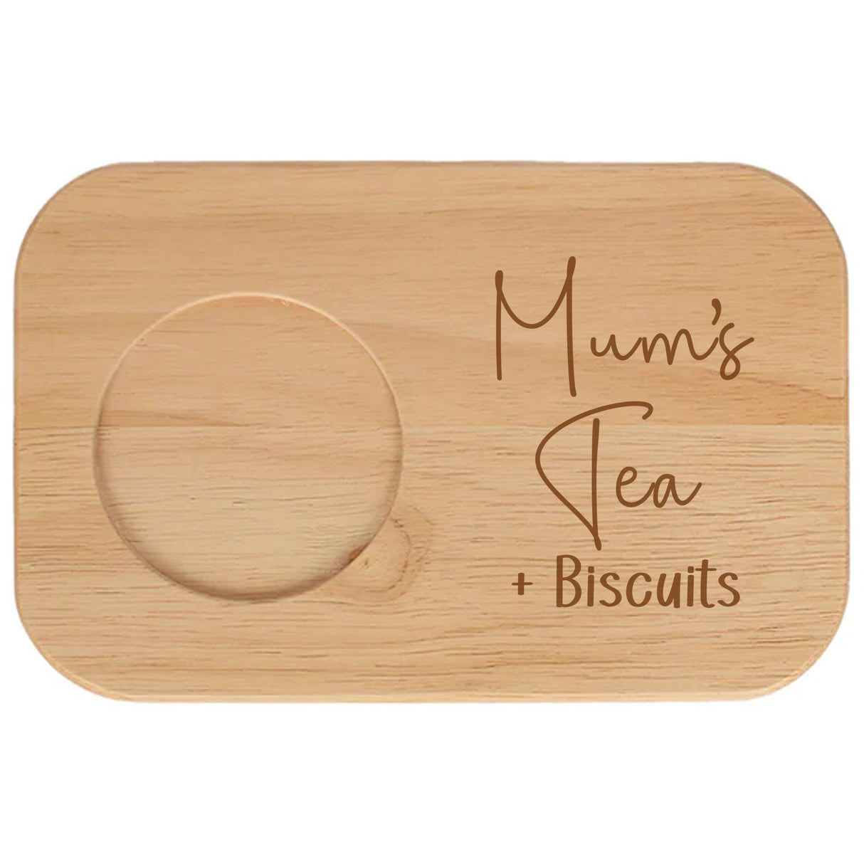 Personalised Mum's Tea & Biscuit Engraved Board with Optional Mug