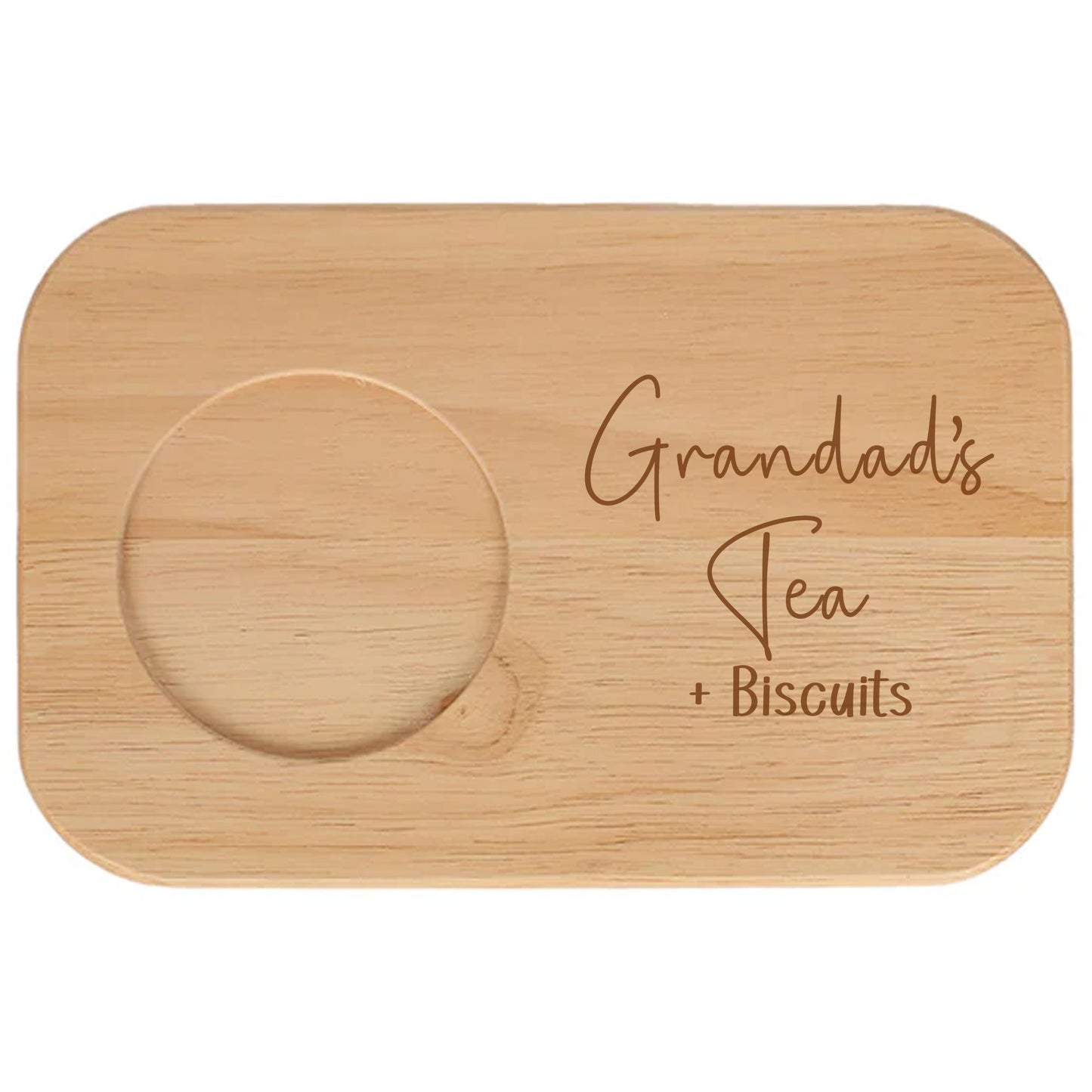 Personalised Grandad's Tea & Biscuit Engraved Board with Optional Mug and Message