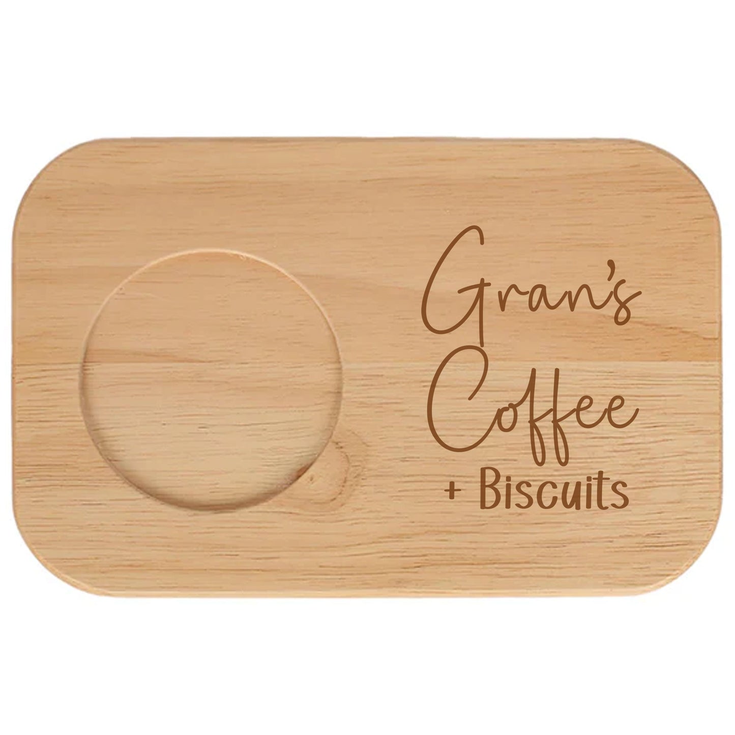 Personalised Gran's Coffee & Biscuit Engraved Board with Optional Mug & Message