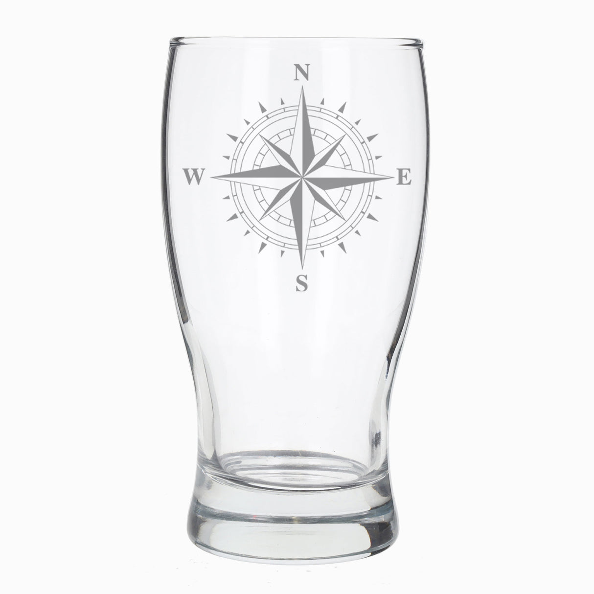 Compass Engraved Beer Pint Glass and/or Coaster Set - Always Looking Good - Pint Glass Only laser engraved beer glass