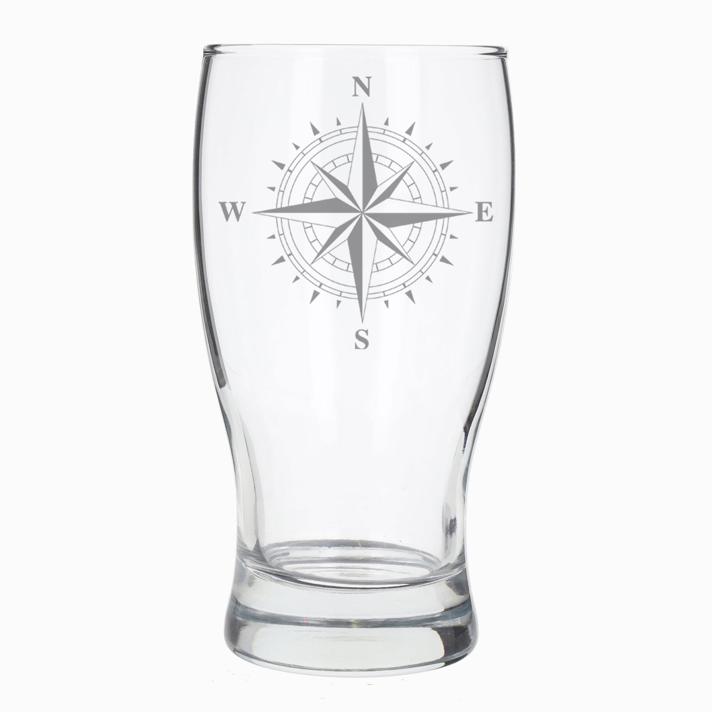 Compass Engraved Beer Pint Glass and/or Coaster Set - Always Looking Good - Pint Glass Only laser engraved beer glass