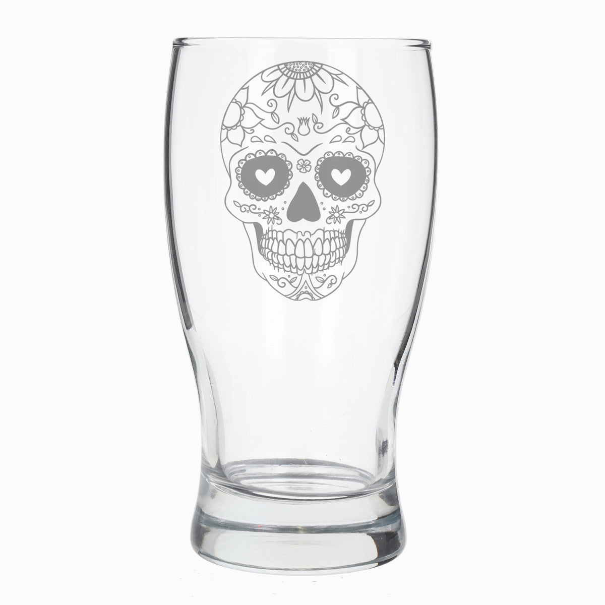 Sugar Skull Engraved Pint Glass For Beer Lovers - Always Looking Good -