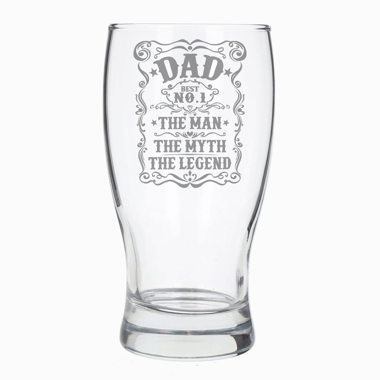 Dad The Man The Myth The Legend Engraved Beer Pint Glass and/or Coaster Set - Always Looking Good - Beer Glass Only