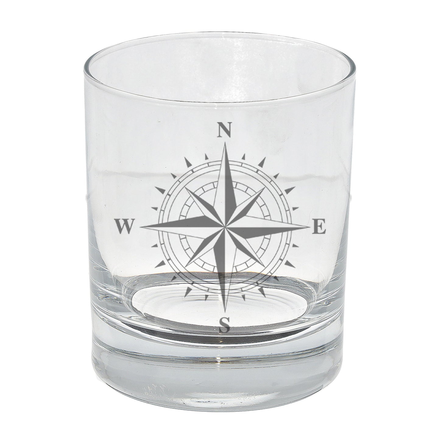Compass Engraved Whisky Glass and/or Coaster Set - Always Looking Good - Whisky Glass Only