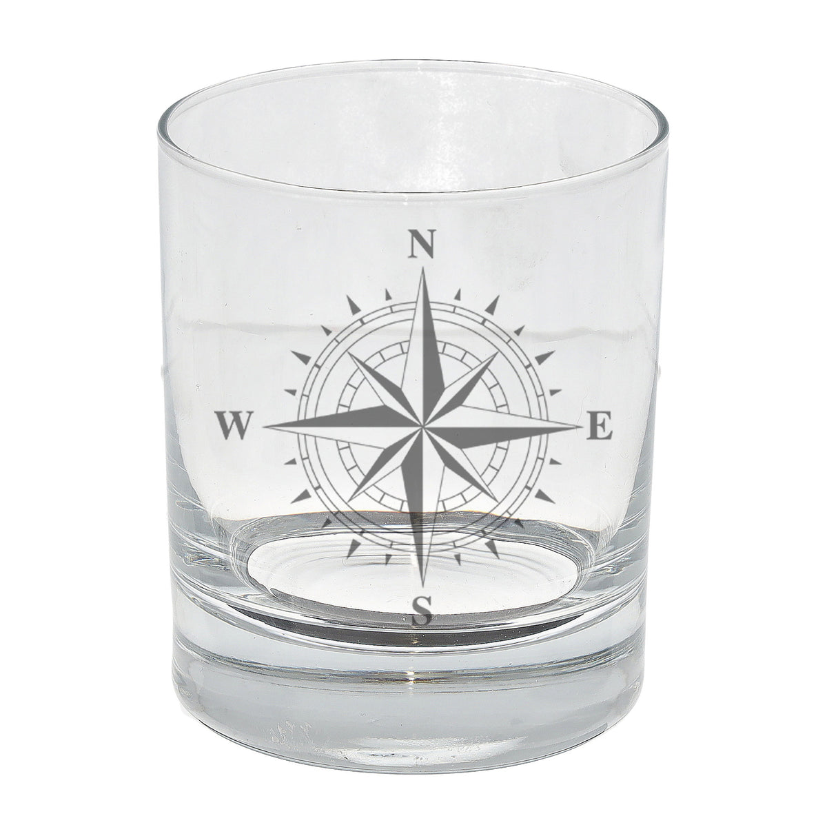 Compass Engraved Whisky Glass and/or Coaster Set - Always Looking Good - Whisky Glass Only