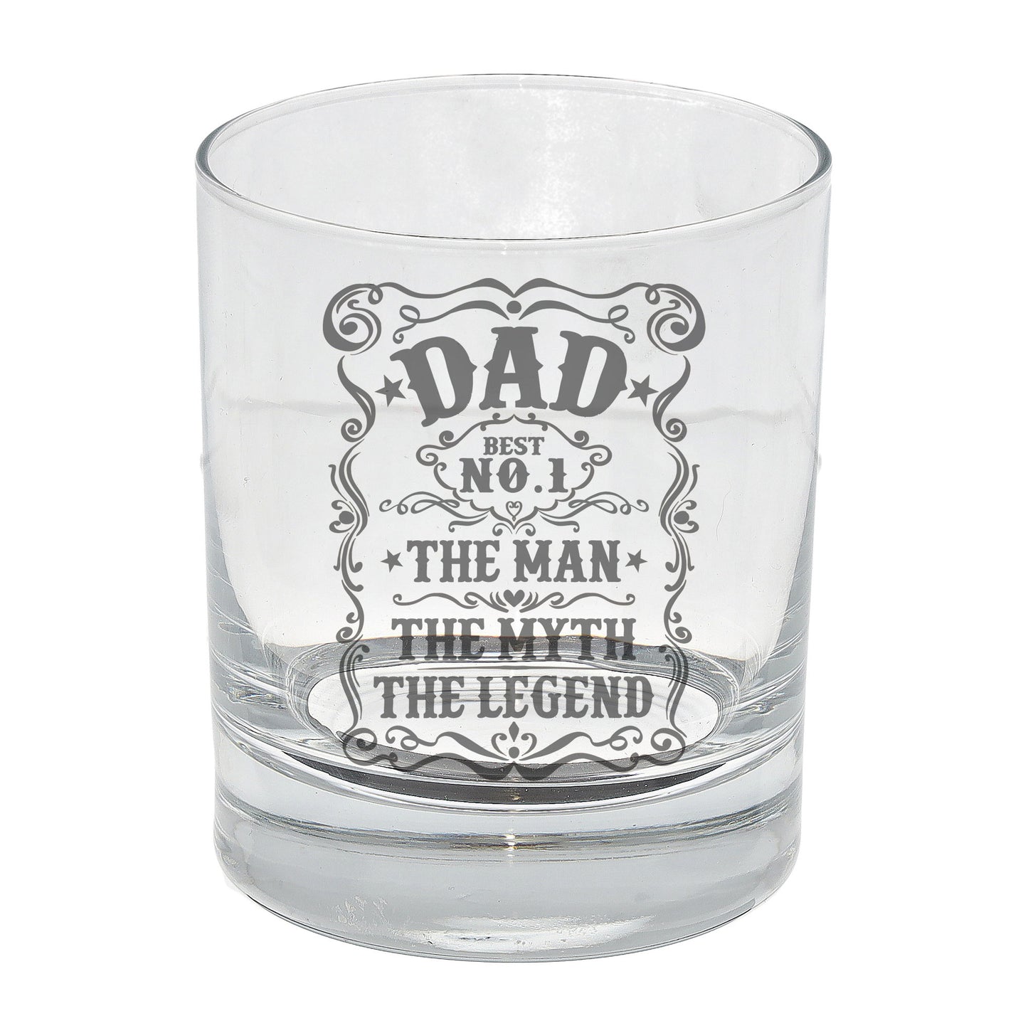 Dad The Man The Myth The Legend Engraved Whisky Glass and/or Coaster Set - Always Looking Good - Whisky Glass Only