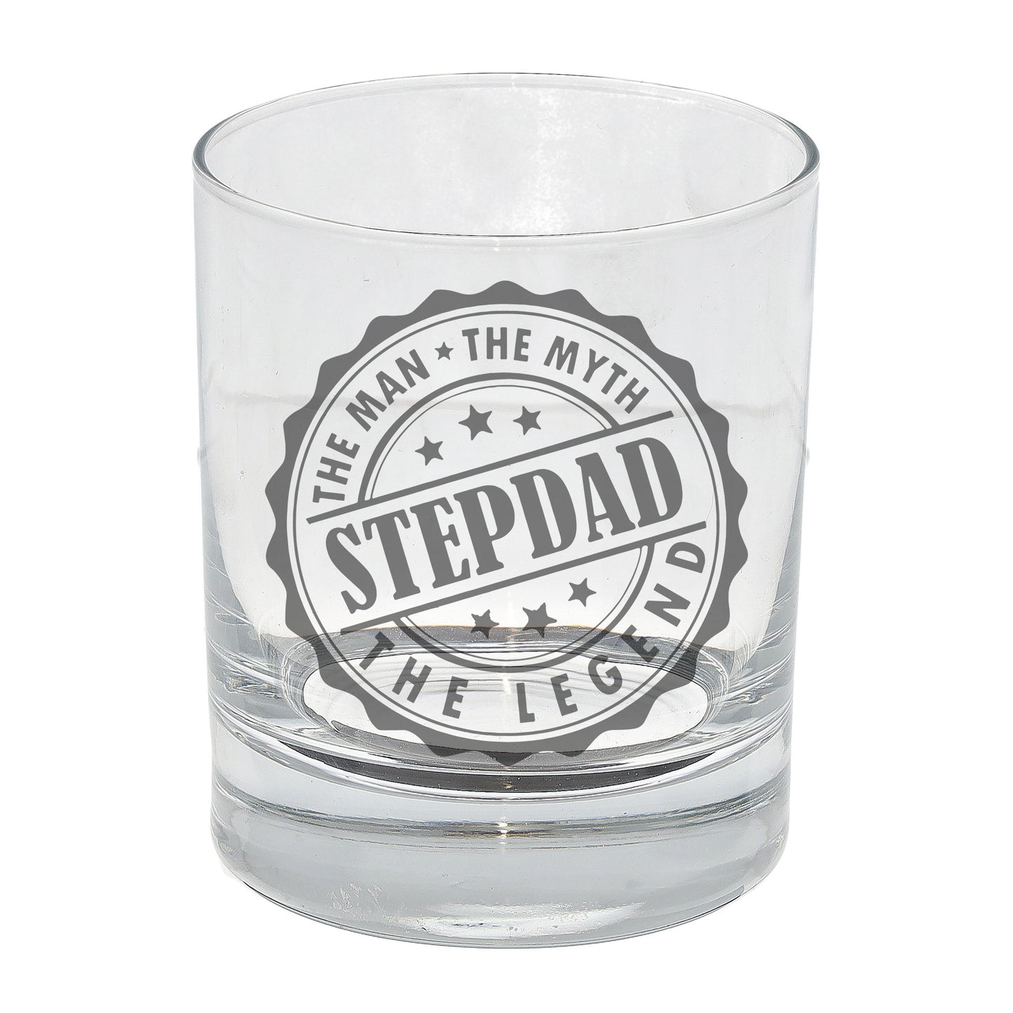 Gift For Step Dad - “Man Myth Legend” Engraved Whisky Glass and/or Coaster- Always Looking Good -