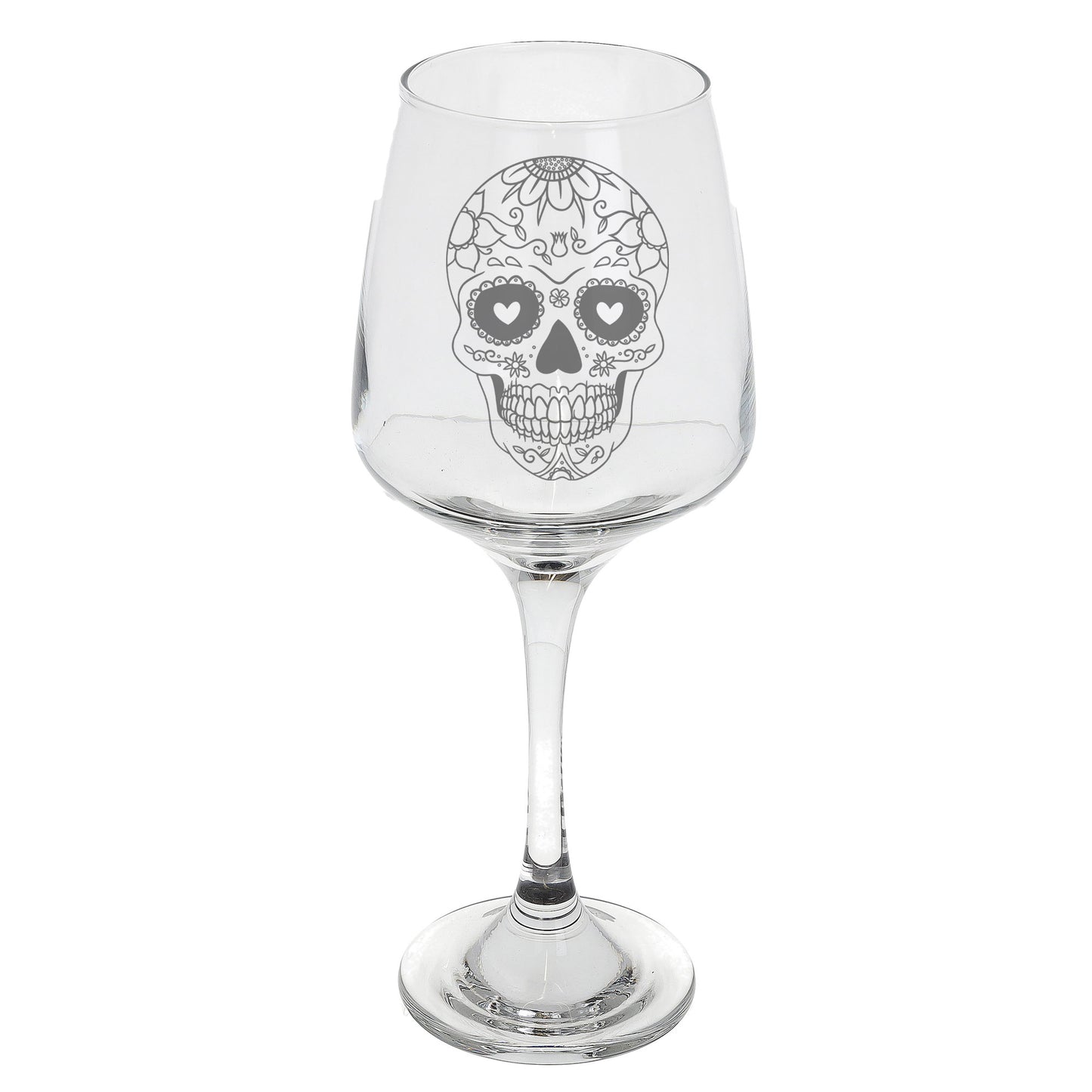 Sugar Skull Engraved Halloween Wine Glass - Always Looking Good -
