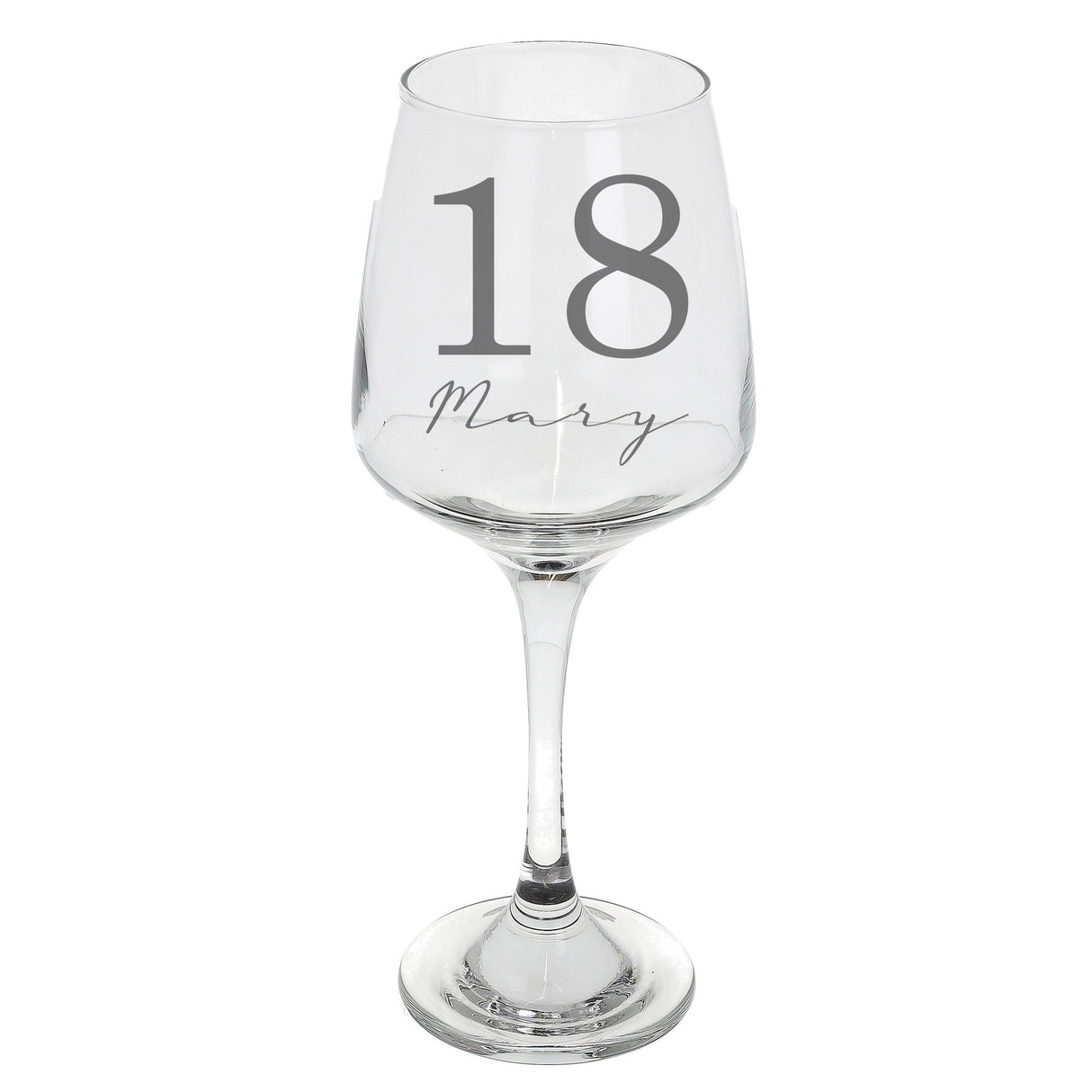 Personalised Age & Name Engraved Wine Glass – Milestone Birthday Gift
