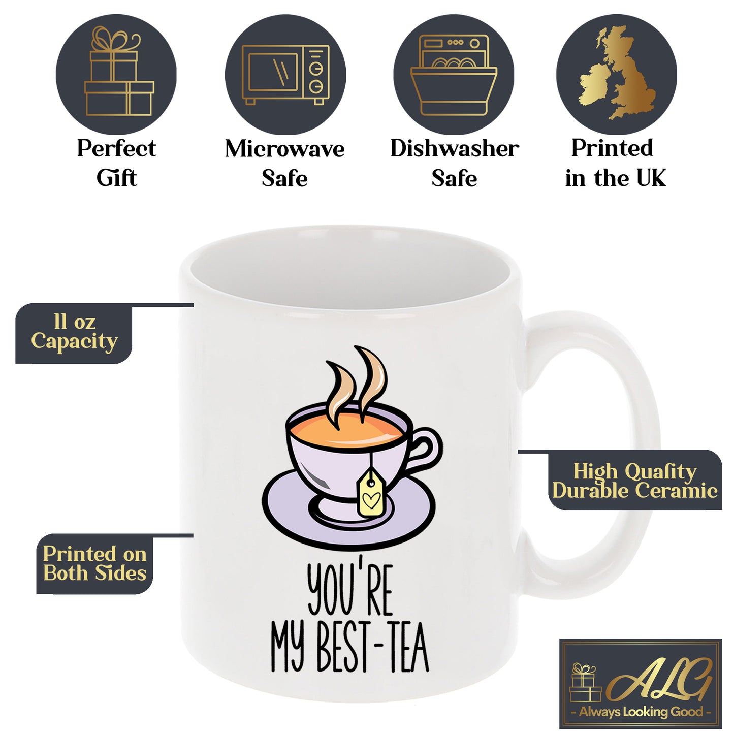 “Best-Tea” Engraved Personalised Birthday Mug For Besties