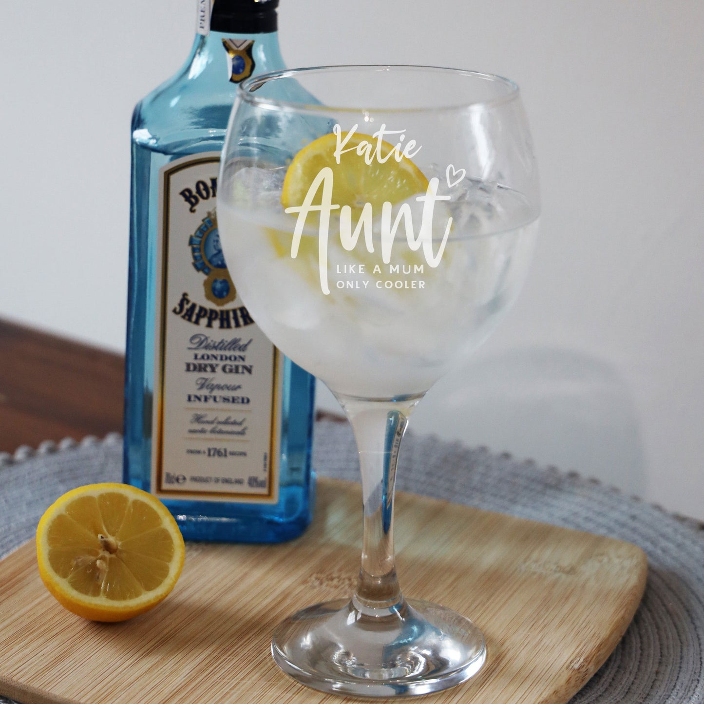 Auntie Gin Glass Gift Personalised & Engraved - Always Looking Good - Glass Only